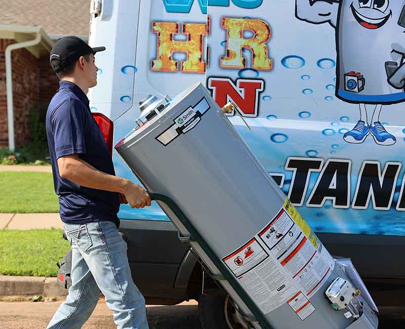 moving a water heater to van