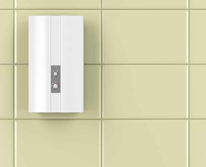 tankless water heater on a wall